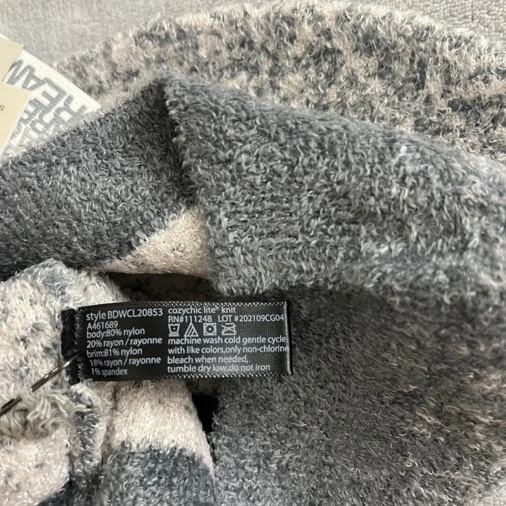 NWT Barefoot Dreams Women's CozyChic Lite‎ Confetti Beanie Smokey Green Fog Gray
